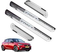 ALKANI 4 Pezzi Auto Acciaio Inossidabile Battitacco per Opel Vauxhall Corsa 2016-2020 2021, Protezione Davanzale della Portiera Dell'auto Esterno Soglia Porta Protezione Plates Accessorio