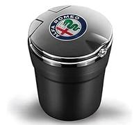 ALKANI Posacenere Auto per Alfa Romeo Giulia Giulietta 159 156 147, Automatico Auto Pattumiera Portabicchieri in Plastica Cestino la Cenere Portatile Auto Accessori,Black