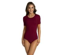 Alkato Body Donna Manica Corta Cotone - Body Donna con Scollo Tondo e Chiusura con Bottoni a Pressione, Marrone Rosso, S (Lungo 170-176 cm)