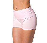 Alkato Pantaloncini Corti Hotpants a Vita Alta da Donna, Rosa Chiaro, 42