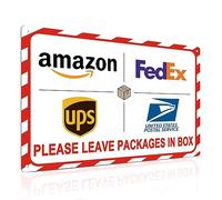 ALKB Cartello per la consegna del pacchetto all'aperto, 20,3 x 30,5 cm, in alluminio antiruggine, cartello da cortile per istruzioni chiare (lingua italiana non garantita) FedEx Amazon Ups USPS Sign