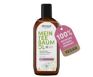 alkmene Il mio olio di tea tree tonico per cuoio capelluto, 250 ml, sollievo dal prurito, 100% confermato - olio di tea tree naturale, vegano & ecologico, lenitivo per capelli in caso di pelle secca e