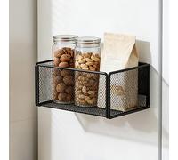 ALKNOT Ripiano magnetico per cucina per frigorifero - Organizer salvaspazio con supporto per barattoli di spezie e carta da cucina - Fortemente adesivo, senza bisogno di forare - Ideale come ripiano