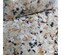 Alkrogiha Fiocchi epossidici per pavimenti, 450 g di chip decorativi per calcestruzzo, resina epossidica e controsoffitti, durevoli: nero, bianco, giallo debole, cachi