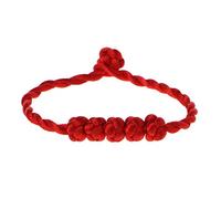 Alksubbm 5 perline annodate rosso stringa cinese Feng Shui ricchezza fortunata corda cinturino kabbalah intrecciato gioielli braccialetti per le donne personalizzati, Misura unica, come descritto