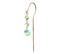 Alksubbm Acchiappasole con sfera di cristallo decorativa da giardino, paletti per aiuole, decorazione per piante, in metallo, per esterni, cortile, arte, sfera di cristallo per esterni