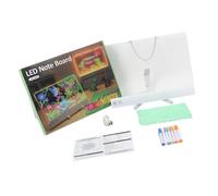 Alksubbm Bacheca luminosa 40 x 30 cm in acrilico trasparente per appunti, A | Liste comodino, pannello di riscrittura, base stabile del tavolo