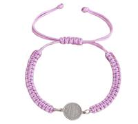 Alksubbm Cattolicesimo Benedetto Attraversato per Uomini Donne Battesimo Fede Regalo Gioielli Accessori Regolabile Handchain Mano Corda, Misura unica, come descritto