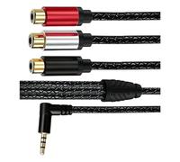 Alksubbm Cavo di prolunga AV da 3,5 mm a 3 RCA con 3, girare dritto | Spina maschio a quattro conduttori da 3,5 mm, video composito e percorsi sinistro e destro, richiede un cavo AV maschio