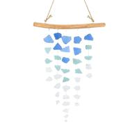 Alksubbm Decorazione sospesa in vetro di mare con orizzontale, C | Variazione di colore e forma, pezzi che toccano come il vento ondeggia ogni filo, accento sospeso per un balcone