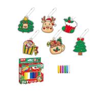 Alksubbm Dipingi il tuo set di ciondoli ornamentali per bambini dai 3 anni | 6 catene di perline, progetto accessorio borsa, esposizione dei giovani