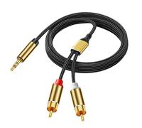Alksubbm Forte 3.5mm a 2RCA Sound Wire Poliammide Miscela Compound Building Media Room Stage Esecuzione Risposta Poliammide Cavo audio intrecciato