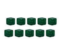 Alksubbm Game Cubes - Cubi da gioco, 16 mm, 10 pezzi, colore: Verde | Volti non stampati, look glitterato per conteggio in classe, regole, progetti hobby