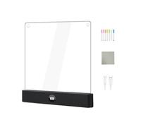 Alksubbm Learning - Lavagna artistica illuminata con lampada notturna | Blocco da disegno interattivo con pennarelli e luce notturna delicata per giochi creativi e educazione dei bambini