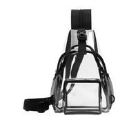 Alksubbm Pratica borsa a tracolla trasparente, Nero , Taglia unica | , Leggero ed elegante per le avventure, zaino a tracolla in PVC soddisfa i requisiti dello stadio