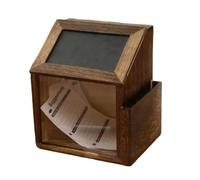 Alksubbm Scatola per suggerimenti in legno da parete con serratura con bacheca rimovibile e scomparto laterale per la raccolta dei feedback