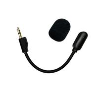 Alksubbm Sostituzione del microfono dell'asta della cuffia della cuffia di | Collo d'oca pieghevole nero, parabrezza in schiuma, spina a L collegata a cavo, 14 cm