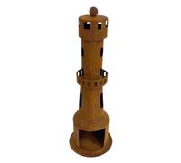 Alksubbm Supporto per faro in ferro per casa e giardino, antiruggine | Scultura del faro del metallo del ferro, statuette dei fari, decorazioni per la casa del supporto antiruggine