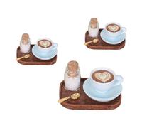 Alksubbm Tazza da caffè inglese e piattino per fingere di giocare mobili 3 pezzi accessori in miniatura set di tazze da caffè piccole per case delle bambole