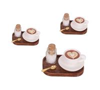 Alksubbm Tazza da caffè inglese e piattino per fingere di giocare mobili 3 pezzi accessori in miniatura set di tazze da caffè piccole per case delle bambole