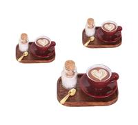 Alksubbm Tazza da caffè inglese e piattino per fingere di giocare mobili 3 pezzi accessori in miniatura set di tazze da caffè piccole per case delle bambole