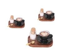 Alksubbm Tazza da caffè inglese e piattino per fingere di giocare mobili 3 pezzi accessori in miniatura set di tazze da caffè piccole per case delle bambole