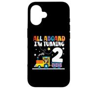 All Aboard Im Turning 2 2 Compleanno 2 anni 2 anni Custodia per iPhone 16