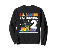 all Aboard Im Turning 2 2 Compleanno 2 Anni 2 Anni Felpa