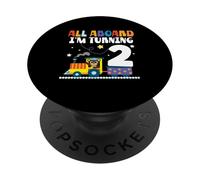 All Aboard Im Turning 2 2 Compleanno 2 anni 2 anni PopSockets PopGrip Adesivo