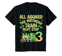 all Aboard The Birthday Train Locomotiva 3 ° Compleanno Bambini Maglietta