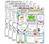 All About Me - Poster per studenti in classe, per studenti delle elementari da compilare nella prima settimana di scuola, grandi dimensioni 43,2 x 55,9 cm