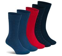 ALL ABOUT SOCKS Calzini rossi da uomo 43 - 46 (confezione da 5) in cotone a pois rosso blu taglia 43 44 45 46 calzini divertenti da uomo 43 - 46 calzini da uomo, Colore: rosso