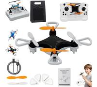 All-Ages Mini Drone with Easy Stunt Flights & 360° Tricks, Beginner-Friendly Stunt Flyer, LED Remote Control 4-Axis Quadcopter, Rechargeable, Indoor Outdoor (Black)