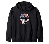 All American Boy 4 luglio Ragazzi Patriottici Adolescenti Bambini Felpa con Cappuccio