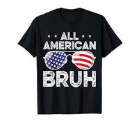 All American Bruh 4th Of July Boys Patriotic USA Teens Kids Maglietta