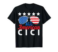 All American CICI Happy 4th of July USA Flag Occhiali da sole Maglietta