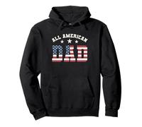 All American Dad 4 luglio festa del papà bandiera degli Stati Uniti per il padre Felpa con Cappuccio