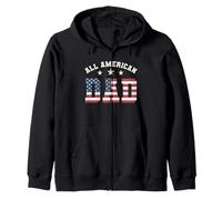 All American Dad 4 luglio festa del papà bandiera degli Stati Uniti per il padre Felpa con Cappuccio