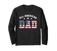 All American Dad 4 luglio festa del papà bandiera degli Stati Uniti per il padre Maglia a Manica