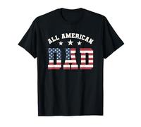 All American Dad 4 luglio festa del papà bandiera degli Stati Uniti per il padre Maglietta