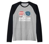 All American Dad 4 luglio Occhiali da sole per la festa del Maglia con Maniche Raglan