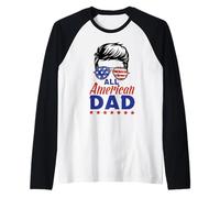 all American Dad Sunglasses USA Flag 4th of July Maglia con Maniche Raglan