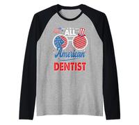 all American Dentist American Flag Sunglasses 4th of July Maglia con Maniche Raglan