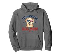 All American Dog Mom - Simpatico design patriottico per gli amanti degli animali domestici Felpa con Cappuccio