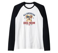 All American Dog Mom - Simpatico design patriottico per gli amanti degli animali domestici Maglia con Maniche Raglan