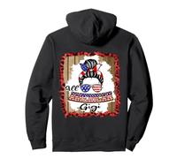 All American Gigi Patriotic Messy Bun Usa Flag 4th of July Felpa con Cappuccio