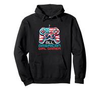All American Girl Gamer Videogioco 4 luglio Donne Bambini Felpa con Cappuccio