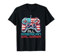 All American Girl Gamer Videogioco 4 luglio Donne Bambini Maglietta