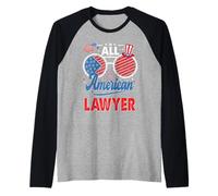 all American Lawyer American Flag Sunglasses 4th of July Maglia con Maniche Raglan