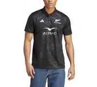 All Blacks New Zealand Adidas Polo Maglia Supporters Nero Rugby 2024